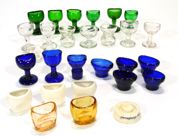 Appraisal: Collection of approximately moulded clear green and blue glass eye