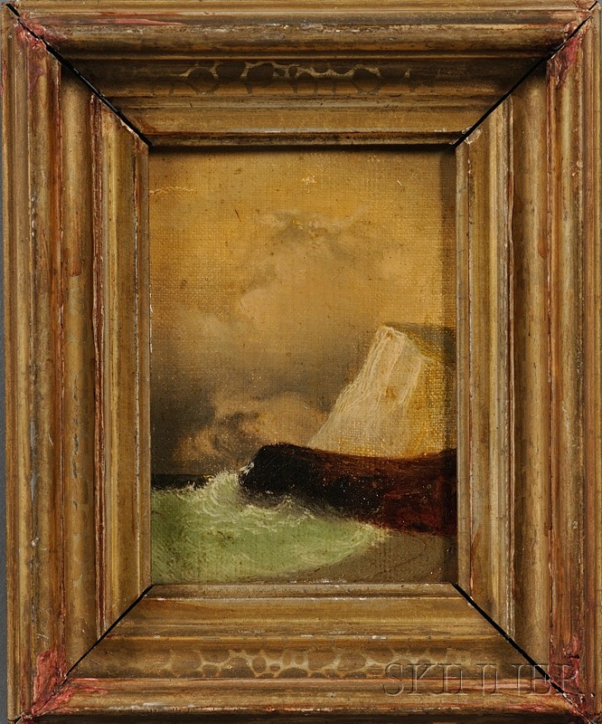 Appraisal: American School th Century Seaside Cliff Unsigned Oil on artist