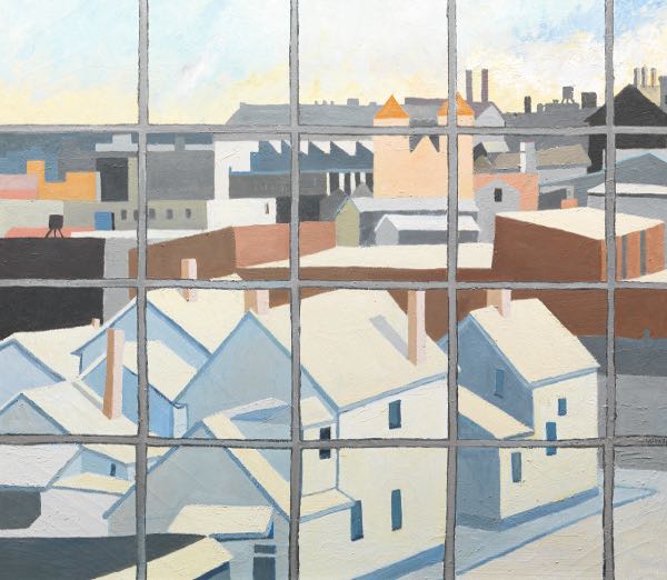 Appraisal: WILLIAM GOULD AMERICAN - x Rooftop Cityscape Acrylic on canvas