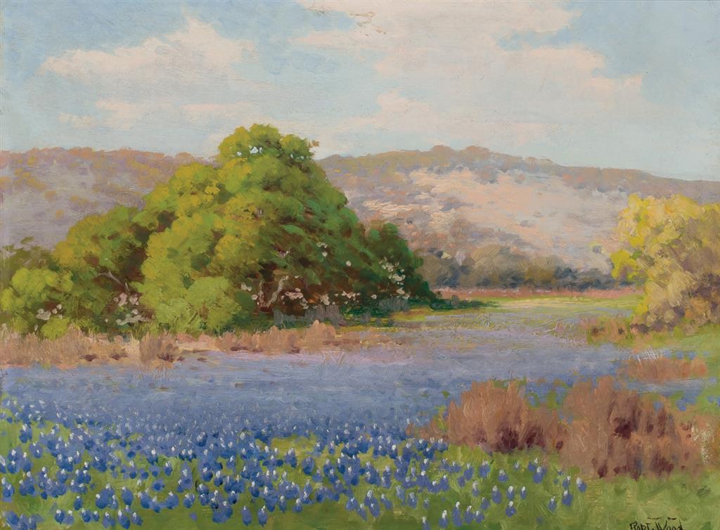 Appraisal: ROBERT WOOD American th Century Texas Blue Bonnets oil on