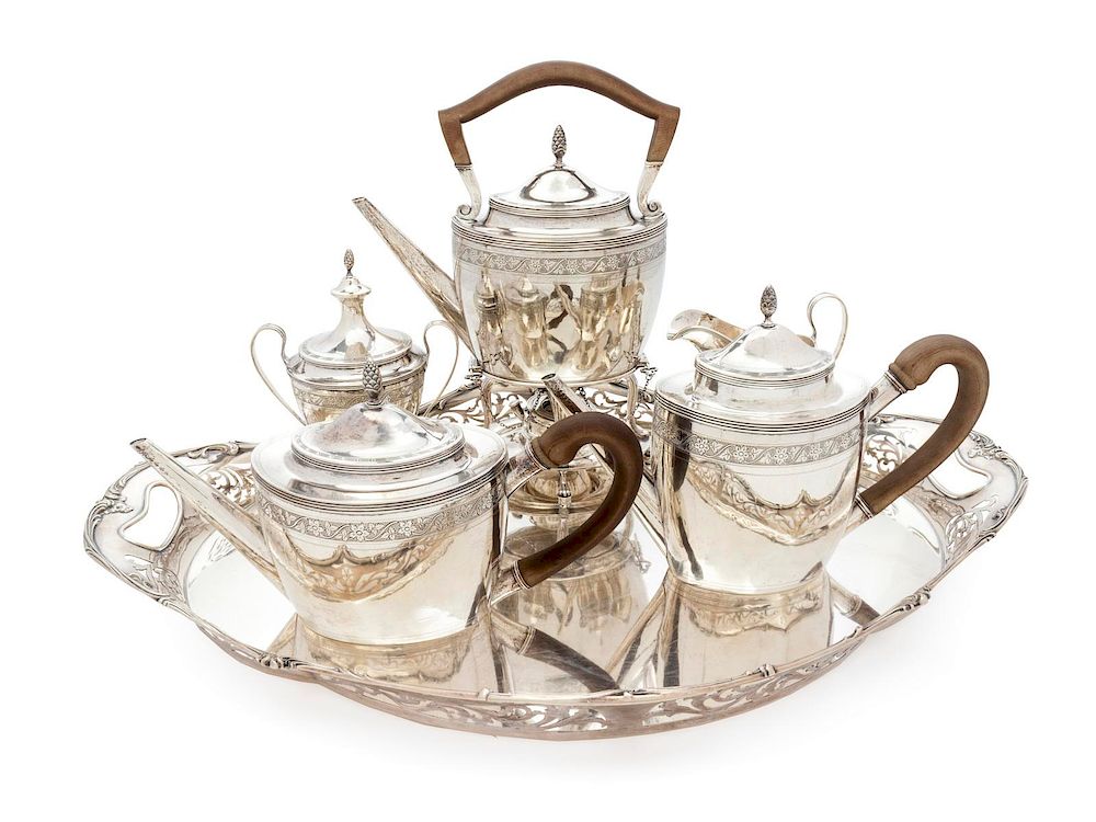 Appraisal: An American Silver Five-Piece Tea and Coffee Service An American