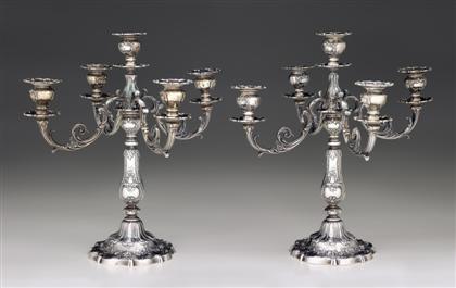 Appraisal: Pair of sterling silver four-arm candelabra gorham corporation providence ri