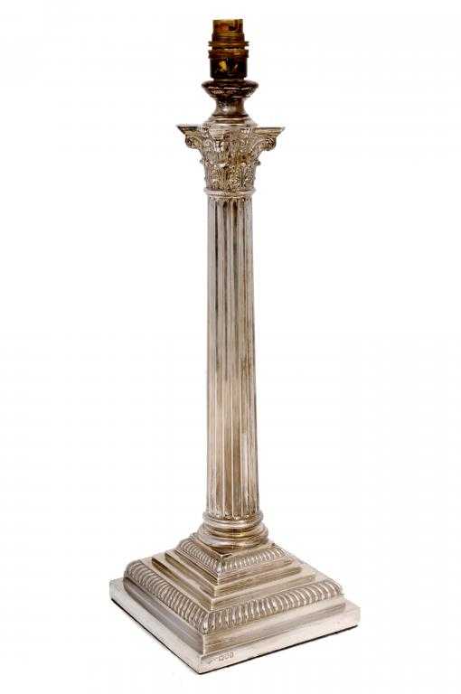 Appraisal: AN EDWARD VII LAMP in the form of a column