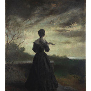 Appraisal: Harvey Thomas Dunn American - Woman Looking Out Over Landscape