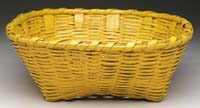 Appraisal: BRIGHT YELLOW PAINTED OPEN BASKET Round top with square bottom