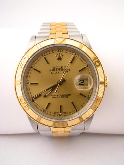 Appraisal: Gentleman's K yellow gold and stainless Rolex Datejust champagne stick