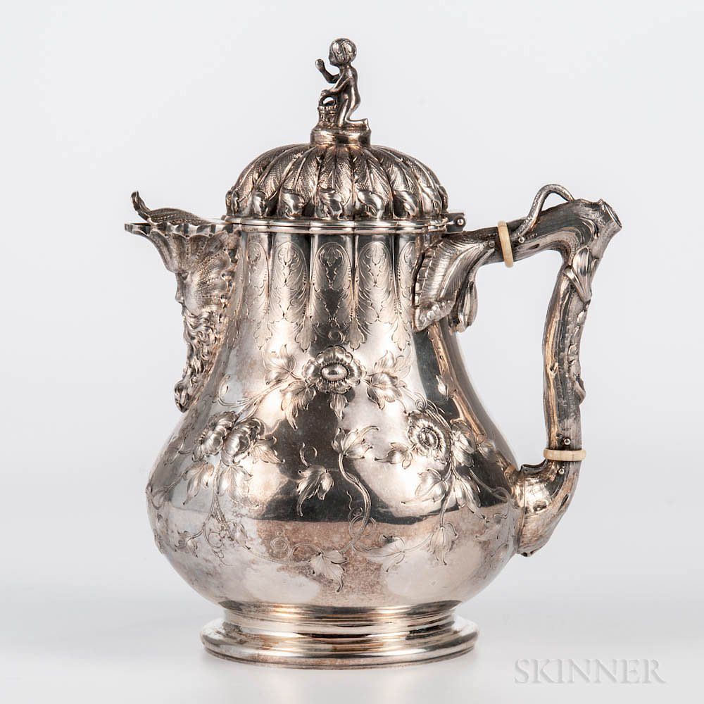 Appraisal: Jones Ball Poor Coin Silver Teapot Jones Ball Poor Coin