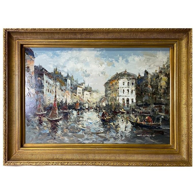 Appraisal: Decorative Oil painting on canvas Venice Scene Decorative Oil painting