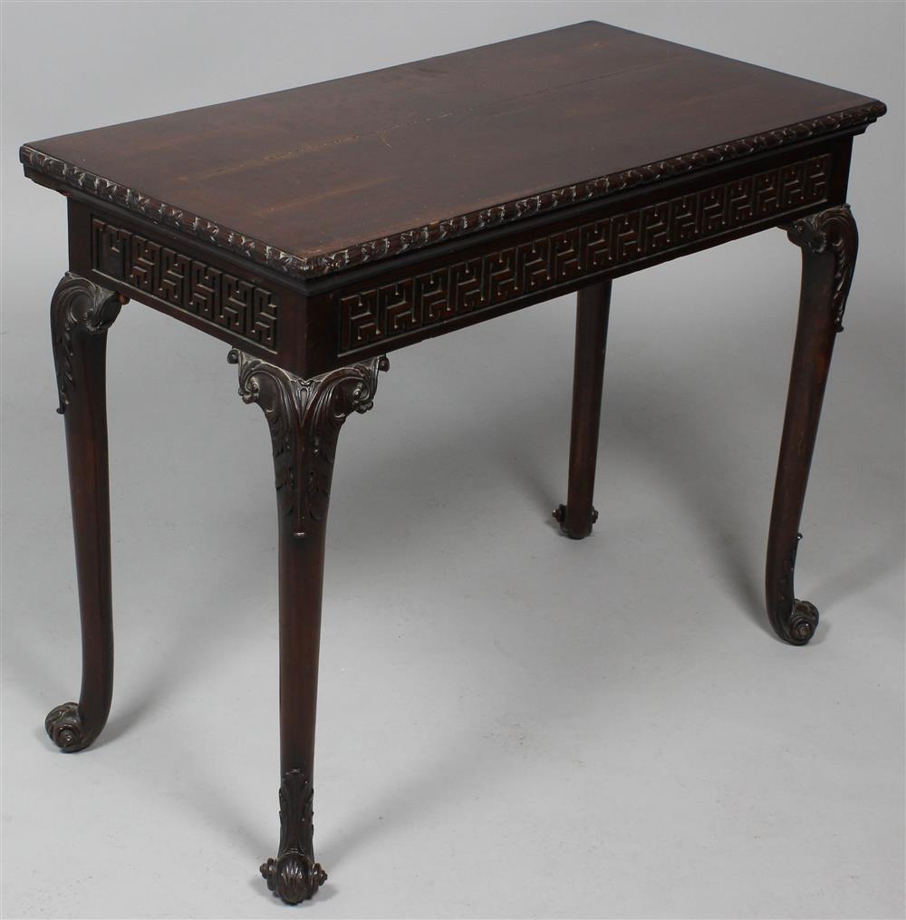 Appraisal: GEORGE III CARVED MAHOGANY CONCERTINA ACTION GAMES TABLE CIRCA the