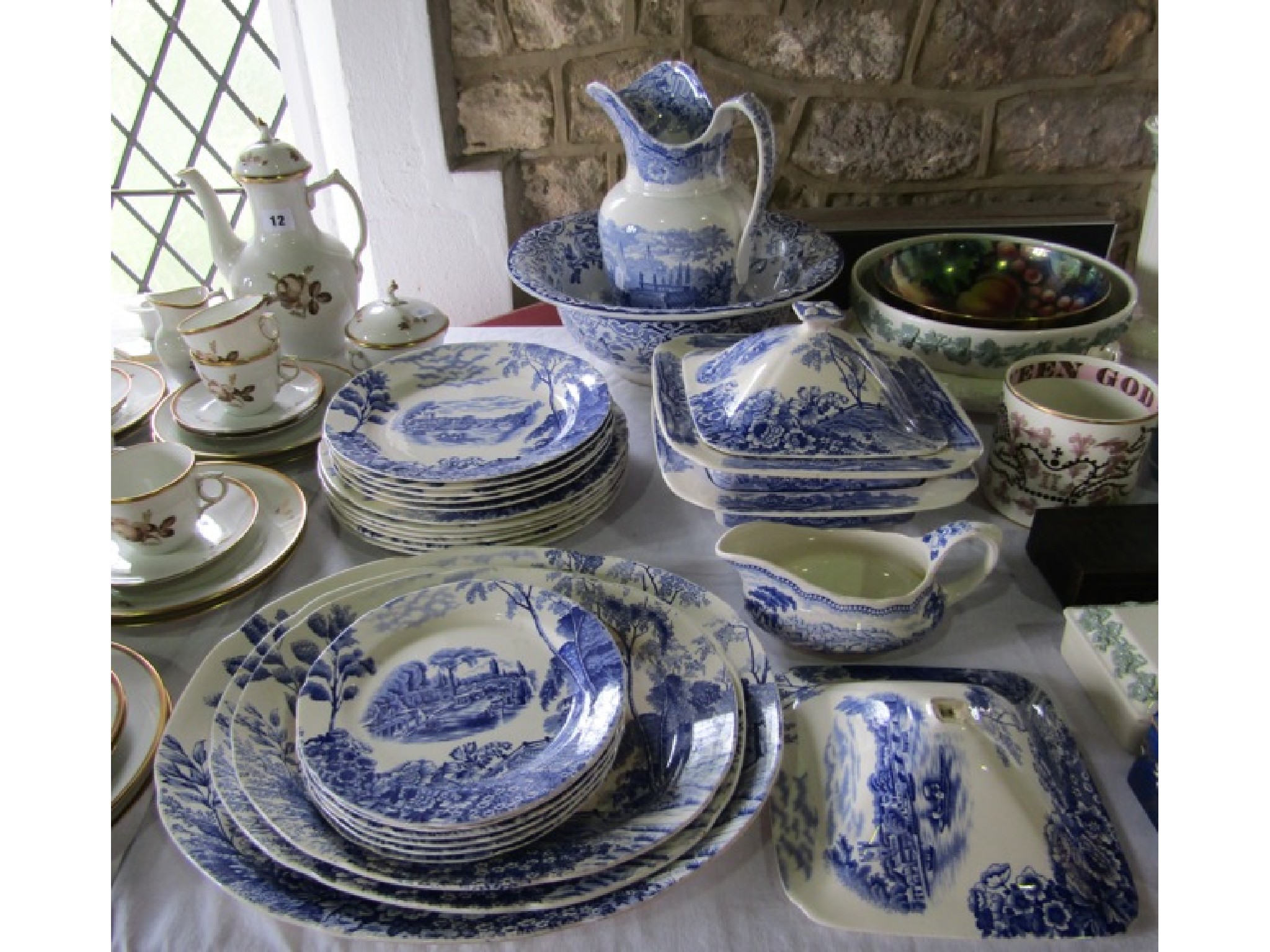 Appraisal: A collection of Pountney and Co blue and white printed