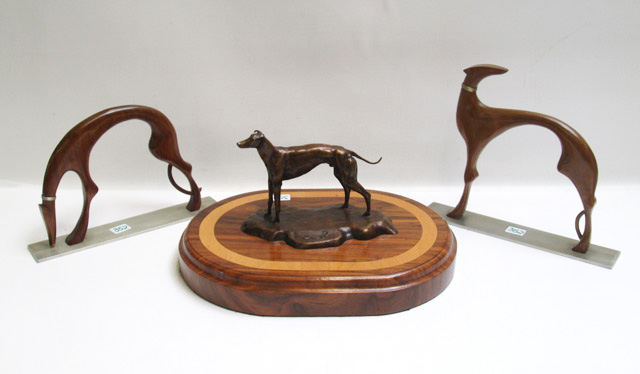 Appraisal: BRONZE GREYHOUND SCULPTURE BY DR HULTINE th Century Oregon edition