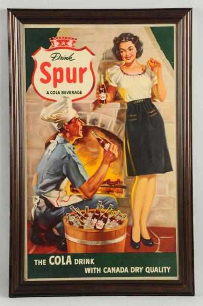 Appraisal: Spur Small Cardboard Poster Framed under glass Only light soiling