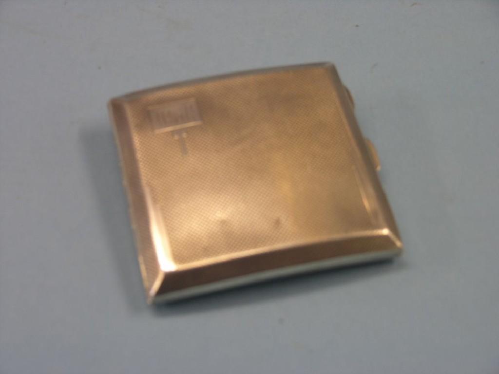 Appraisal: An engine-turned silver cigarette case monogrammed Birmingham presentation inscription approx