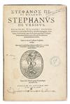 Appraisal: STEPHANUS Byzantinus Peri poleon De urbibus Greek text edited with