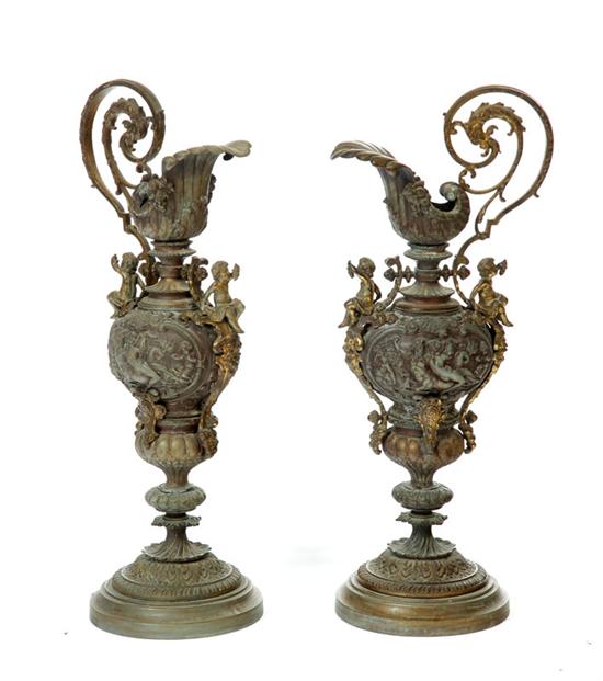 Appraisal: PAIR OF DECORATIVE EWERS European or American th century white