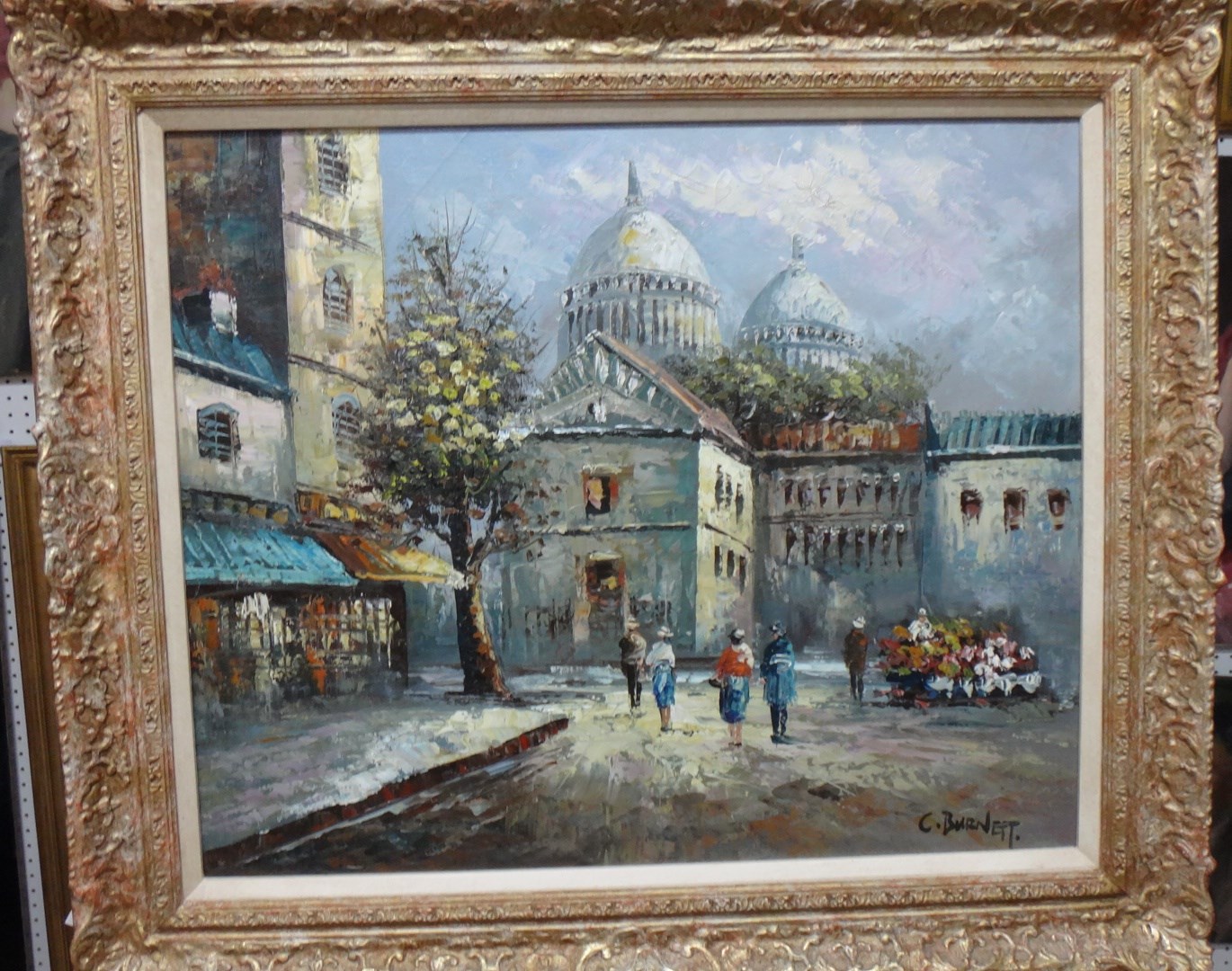 Appraisal: Caroline Burnett th century Paris Street scene near the Sacre