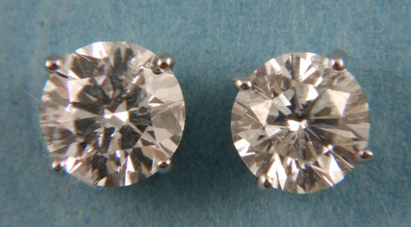 Appraisal: ct diamond and kt gold stud earrings ct diamond and