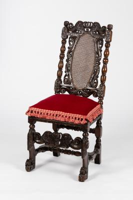 Appraisal: A single chair of Carolean design with cane seat and