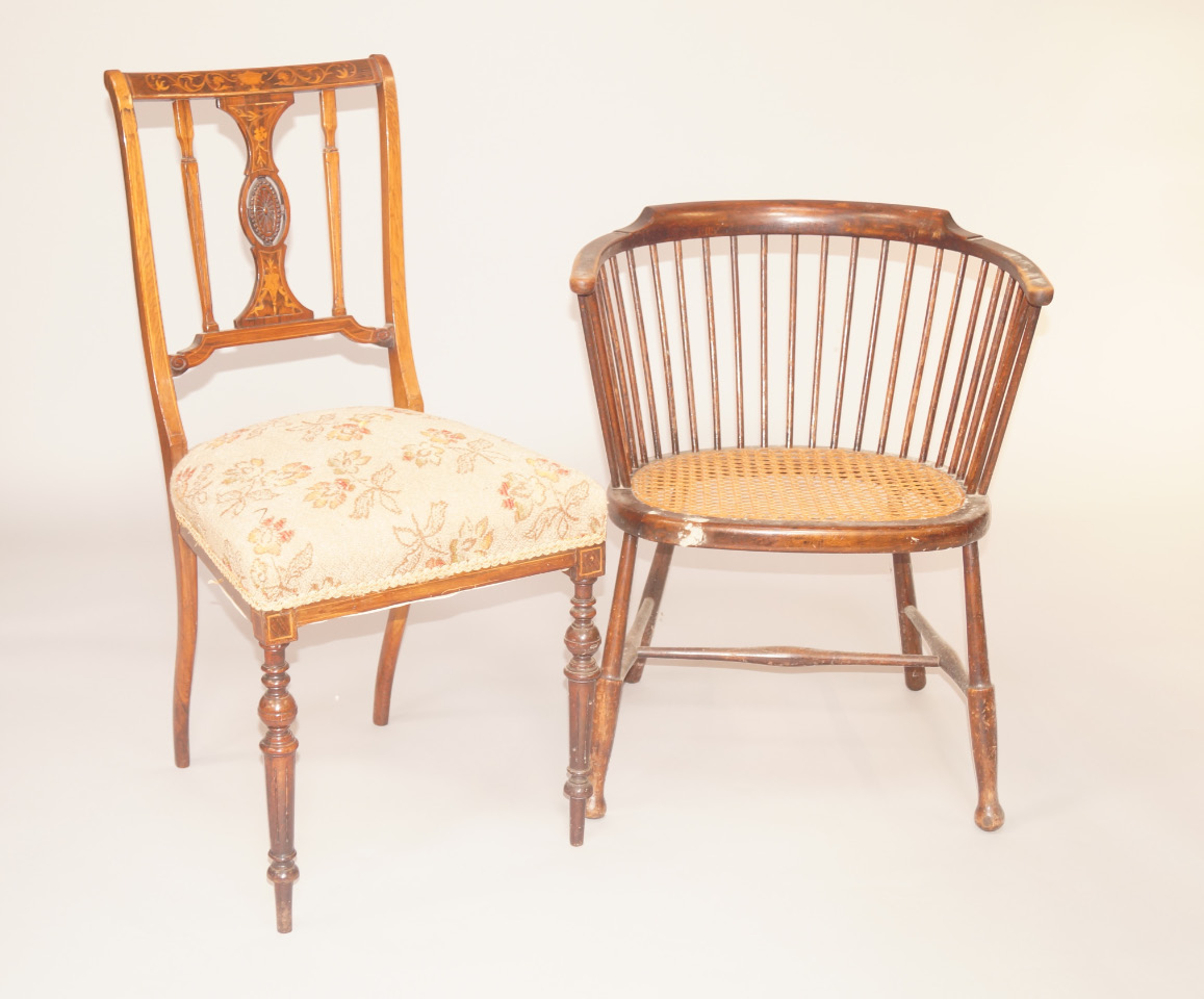 Appraisal: Two late thC early thC chairs one in rosewood and