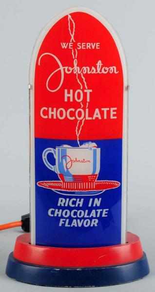 Appraisal: Johnston Hot Chocolate Glass Light-Up Sign Clean glass with some