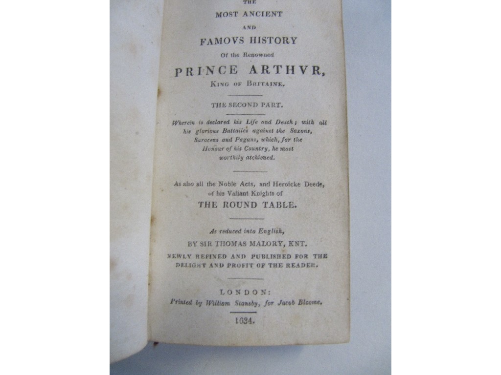 Appraisal: Lot comprising three volumes of Prince Arthur dated re-print