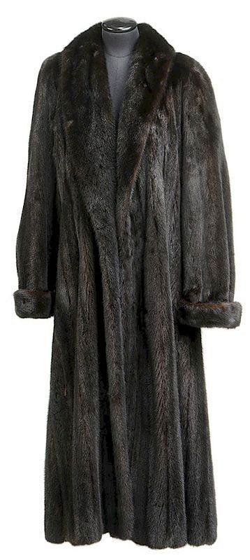 Appraisal: Full Length Mink Coat late th almost black in color