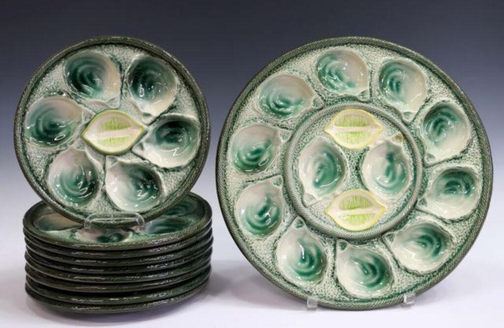 Appraisal: lot of French faience oyster service St Clement mid th