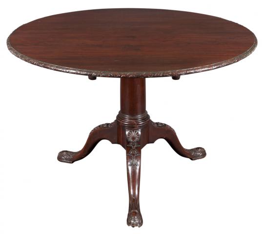 Appraisal: George II Style Mahogany Tilt-Top Table Partially composed of older