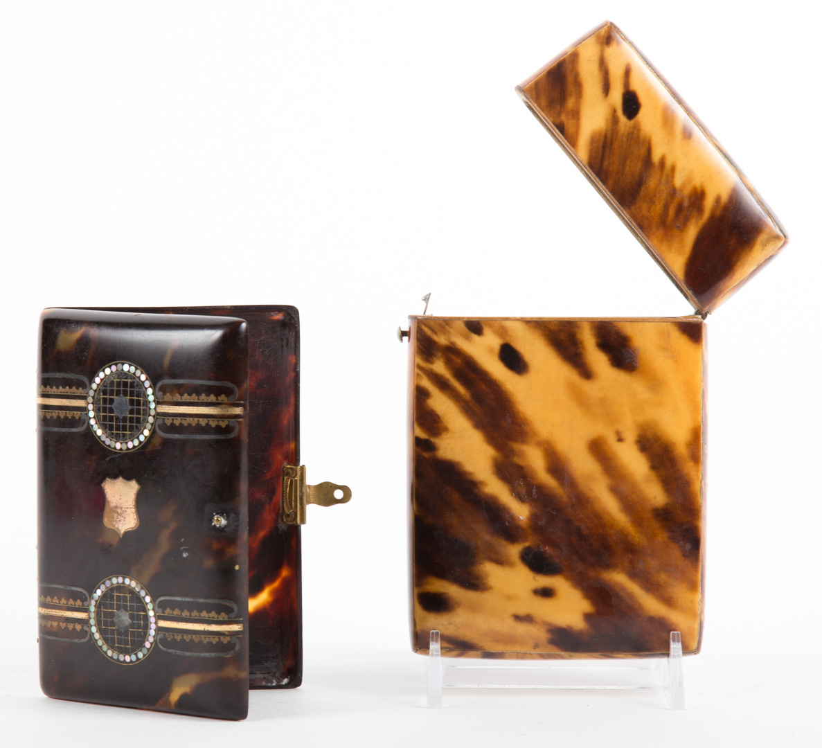 Appraisal: Two Victorian tortoiseshell pocket cases second half- th century calling