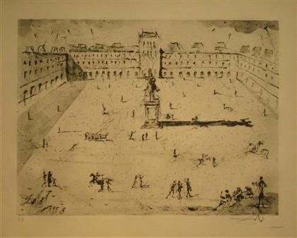 Appraisal: SALVADOR DAL spanish - LA GRANDE PLACE DES VOSGES pencil