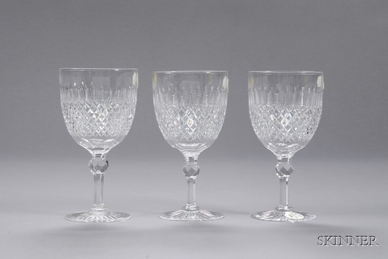 Appraisal: Thirteen Cut Glass Stemmed Wines th century ht in One