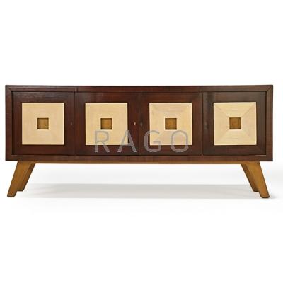 Appraisal: MAXIME OLD Attr - Cabinet France s Mahogany oak shagreen