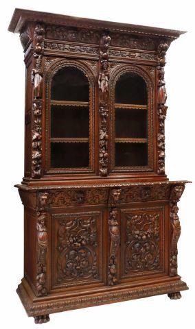 Appraisal: French Henri II style carved oak sideboard late th c