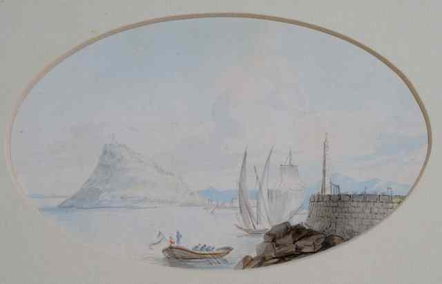 Appraisal: A PAIR OF FRENCH TH CENTURY OVAL WATERCOLOURS one of