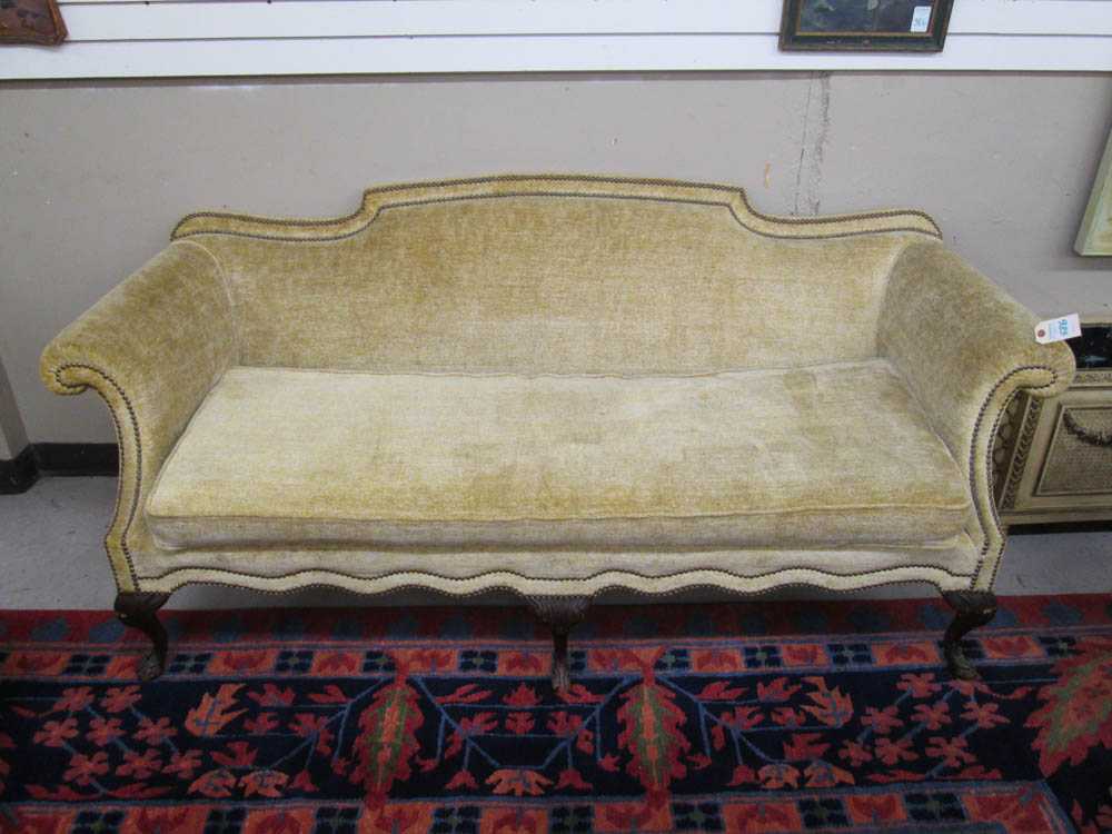 Appraisal: QUEEN ANNE STYLE SOFA American early th century with gold