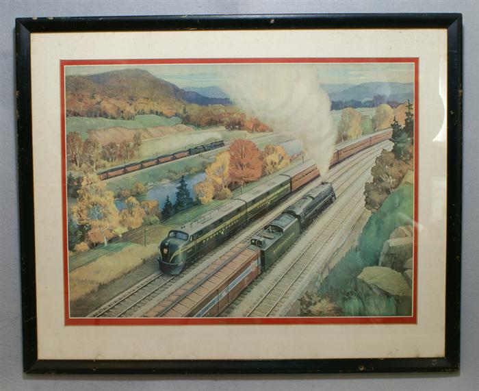 Appraisal: Grif Teller American - color lithograph Pennsylvania Railroad c framed