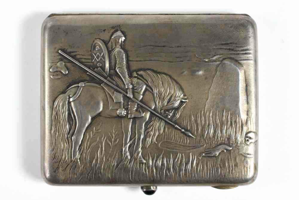 Appraisal: RUSSIAN REPOUSSE SILVER CIGARETTE CASE - Russian Silver Cigarette Case