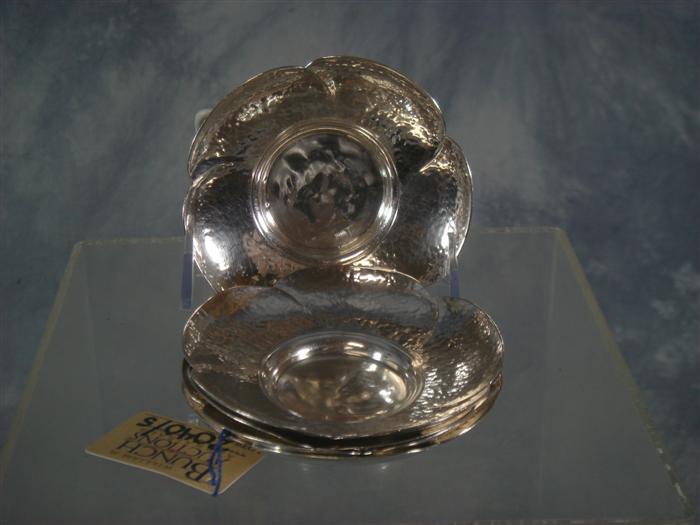 Appraisal: hammered Japanese silver saucers d signed with Japanese characters TO