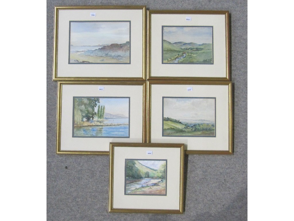 Appraisal: ROBERT S FORREST Lot comprising five watercolours all signed