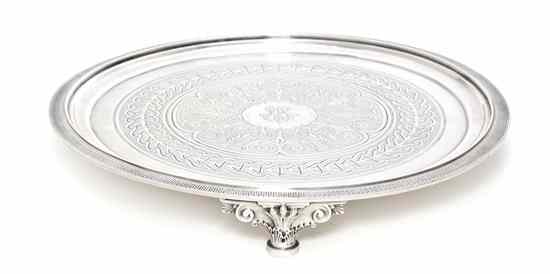 Appraisal: An American Sterling Silver Salver Tiffany Co New York -