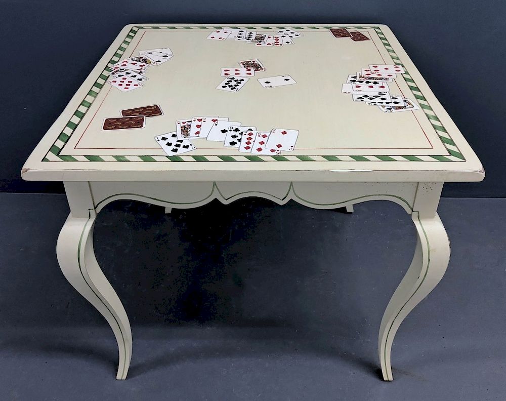 Appraisal: Bridge Card Playing Table Painted bridge card playing table th