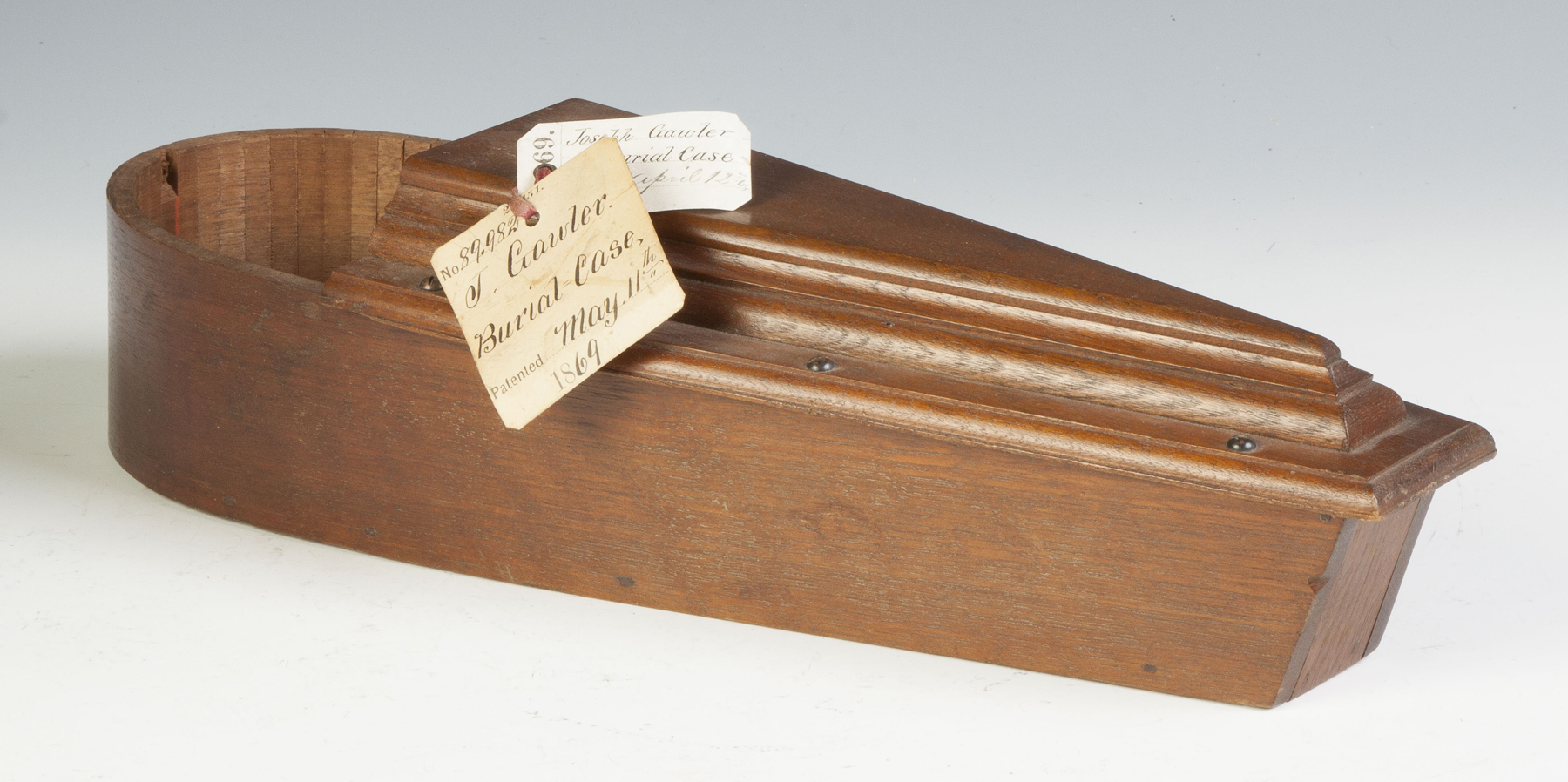 Appraisal: Joseph Gawler Burial Case Patent Model C Walnut Pat