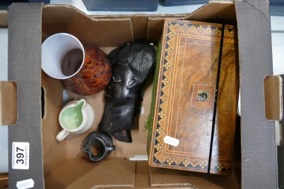 Appraisal: A mixed collection of items to include inlaid walnut tea