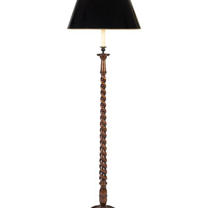 Appraisal: An English Mahogany Turned Floor Lamp TH CENTURY Overall height