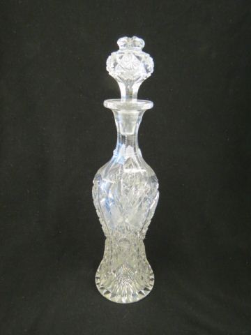 Appraisal: Cut Glass Sherry Decanter brilliant period elaborate cutwork with matching