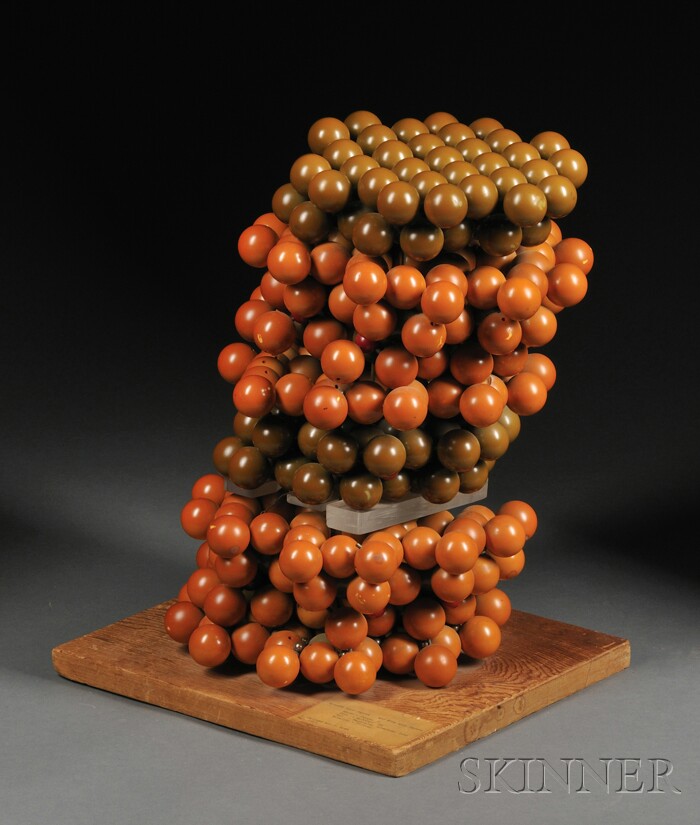 Appraisal: Large Bakelite Model of a Crystal America the colored spheres