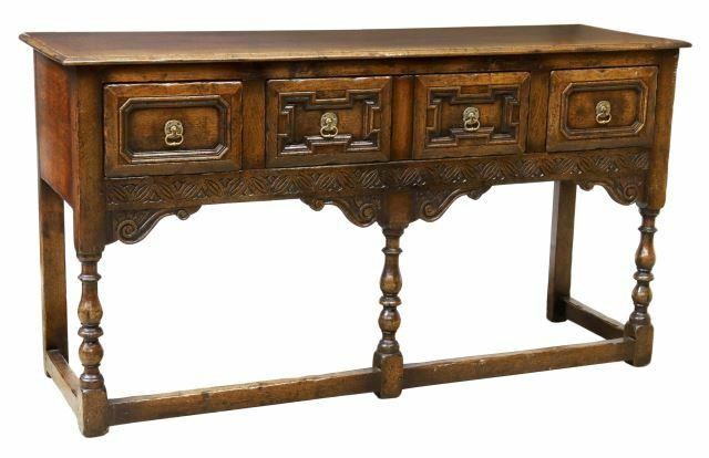 Appraisal: English oak sideboard N H Chapman Co mid th c