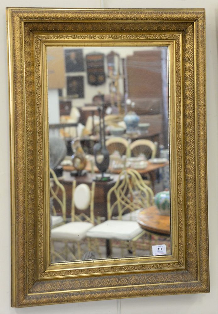 Appraisal: Pair of Victorian rectangle framed mirrors gilt carved frames x