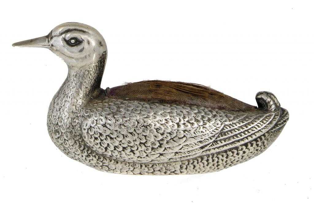 Appraisal: A SILVER DUCK PIN CUSHION cm h by S Mordan