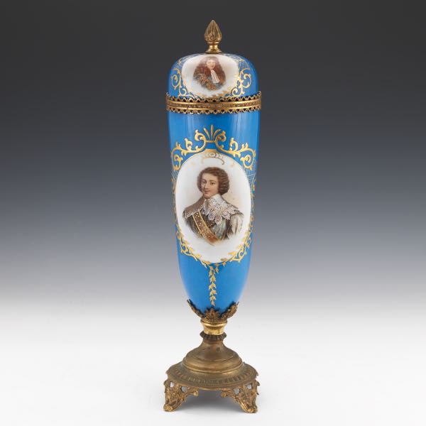 Appraisal: SEVRES STYLE PORCELAIN AND GILT BRONZE HISTORICAL FIGURES PORTRAIT LIDDED